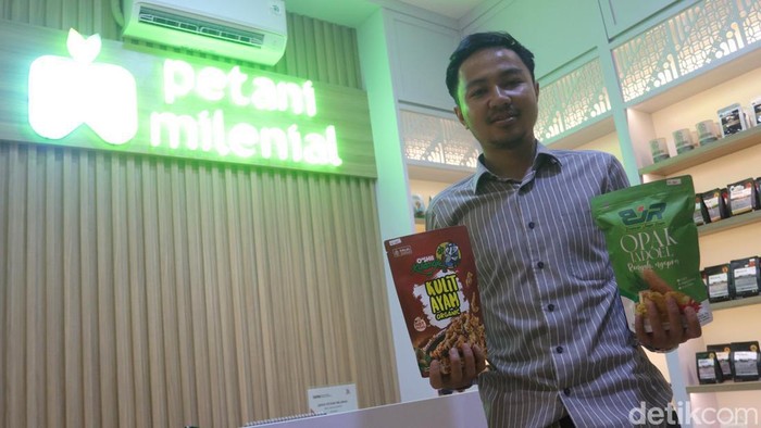 Produk di gerai Petani Milenial di Pasar Kreatif Jabar, Kota Bandung.