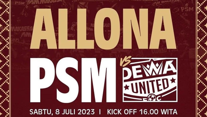 PSM Makassar Vs Dewa United di pekan kedua Liga 1 2023/2024.