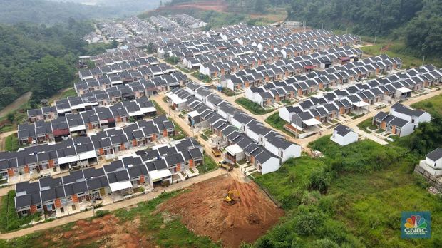 Suasana perumahan subsidi pemerintah Bumi Griasadi di Kawasan, Ciseeng Kabupaten Bogor, Jawa Barat, Rabu, (5/7). (CNBC Indonesia/Muhammad Sabki)