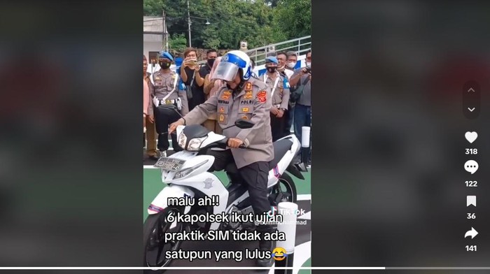 Tangkapan layar Kapolda gagal ujian SIM.