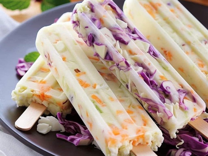 Kreasi es loli coleslaw yang nyeleneh