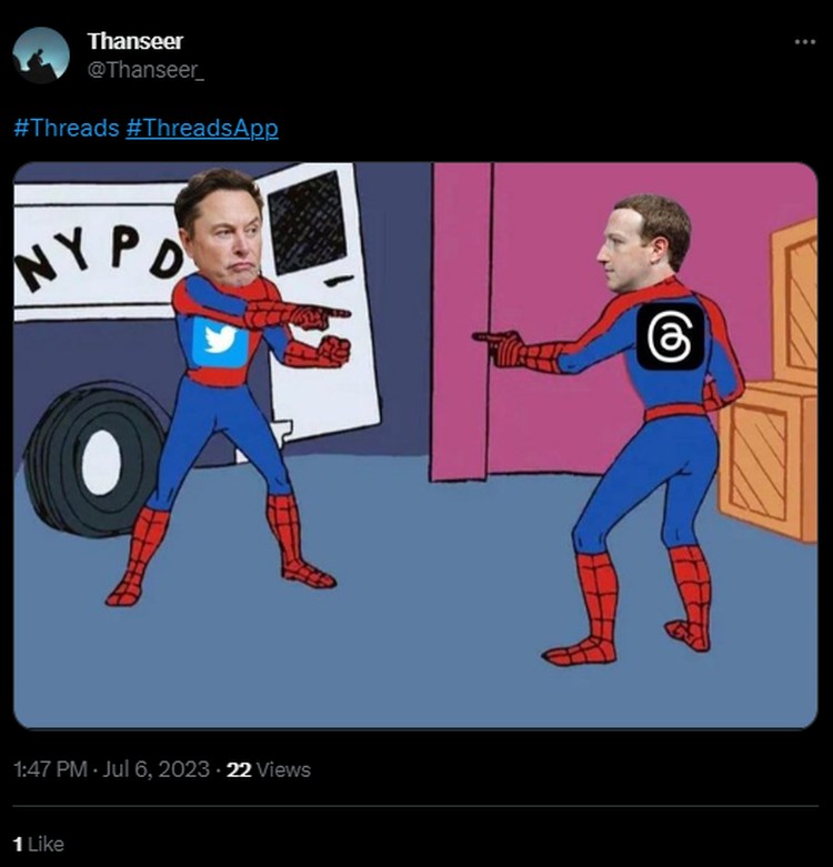 Meme Kemunculan Threads di Tengah Kejayaan Twitter Threads, platform media sosial terbaru besutan Meta akhirnya rilis. Dengan cepat kedatangannya menarik perhatian orang-orang untuk menjajalnya. Tak terkecuali mereka pemain lama di Twitter.