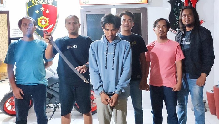 Pelaku pembacokan di Pangkalpinang ditangkap. (Foto: Istimewa)