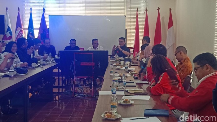 Pertemuan PDIP dan pro Ganjar di Jakarta. (Adrial Akbar/detikcom).