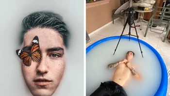 Pakai kolam karet di rumah. Foto: Instagram.com/omahi_