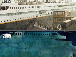 Perbandingan Titanic Sebelum Tenggelam dan Sesudah Jadi Bangkai