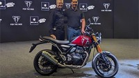 Triumph Speed 400 merupakan produk perdana pabrikan yang dikerjakan bersama Bajaj Auto di India. Kuda besi tersebut meluncur bersamaan dengan model Scrambler 400X. Foto: Autocar India