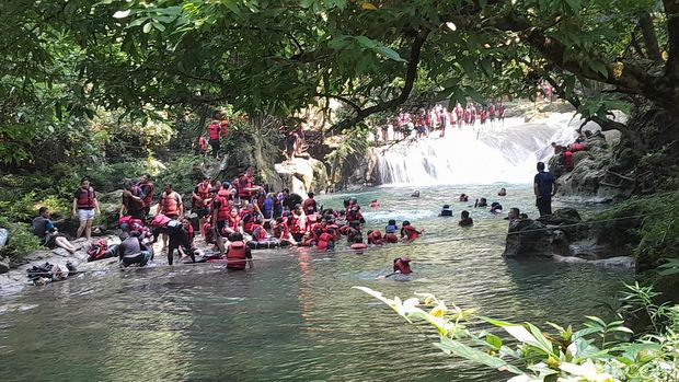 Aktivitas di objek wisata alam Citumang Pangandaran/Aldi Nur Fadillah
