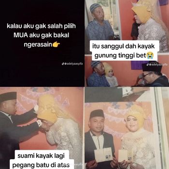 Wanita ini curhat salah pilih MUA, sanggul hijab tinggi dan riasan wajah tidak sesuai ekspetasi mendadak viral di TikTok.