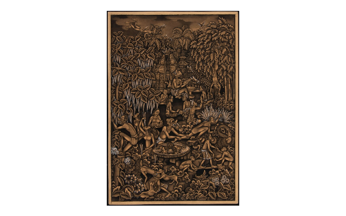 Lukisan gerakan seni Pita Maha dari Bali, karya I Made Windoe. Nomor Inventaris TM-3525-64. (Museum Nasional Kebudayaan Dunia, Belanda)