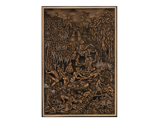Lukisan gerakan seni Pita Maha dari Bali, karya I Made Windoe. Nomor Inventaris TM-3525-64. (Museum Nasional Kebudayaan Dunia, Belanda)