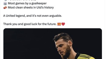 Ini adalah beragam prestasi yang ditorehkan David De Gea untuk MU. Foto: Twitter