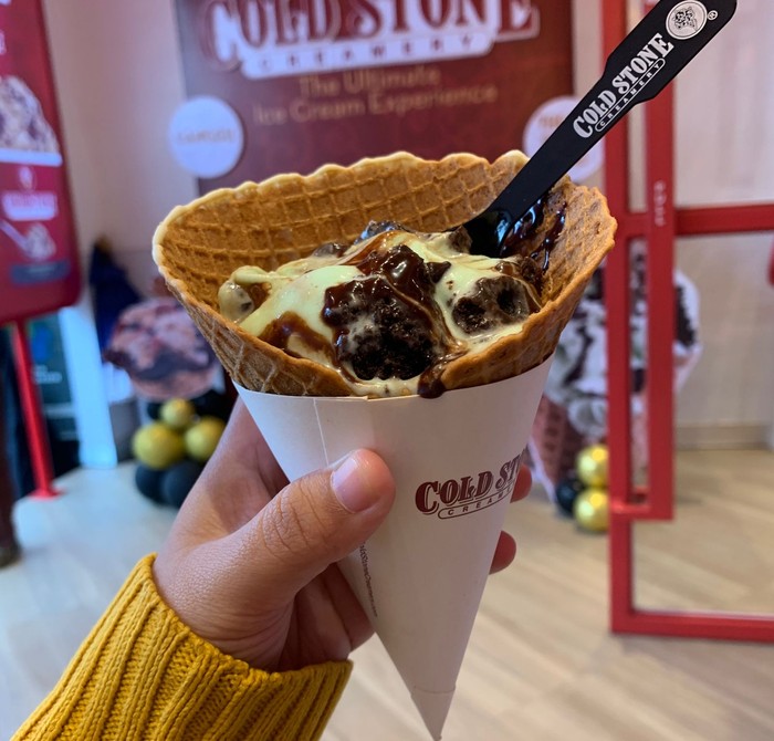 Salah satu es krim di Cold Stone Creamery Canggu (mint ice cream). (Siti Muamalah)