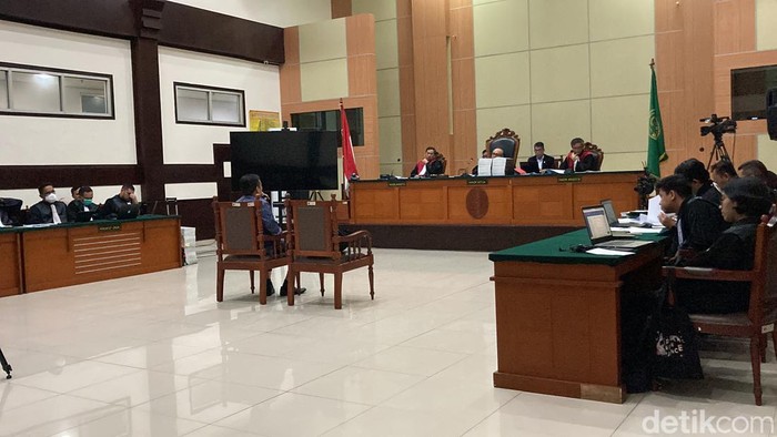 Ahli Informasi Teknologi dan Elektronik (ITE) Dr Ronny di sidang Haris Azhar dan Fatia Maulidiyanti. (Silvia/detikcom)