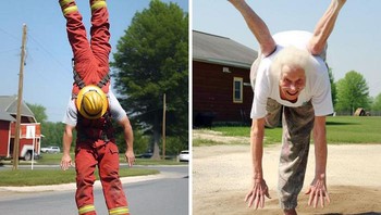 Ketika AI diminta membuat foto handstand. Foto: Boredpanda 