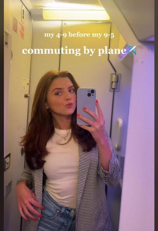 Sophia Celentano viral di TikTok karena perjalanannya menuju tempat kerja. Dalam video, Sophia menunjukkan bagaimana kesehariannya sebagai anak magang yang dimulai sejak pukul 03:00 karena harus berangkat naik pesawat. Foto: TikTok Sophia Celentano