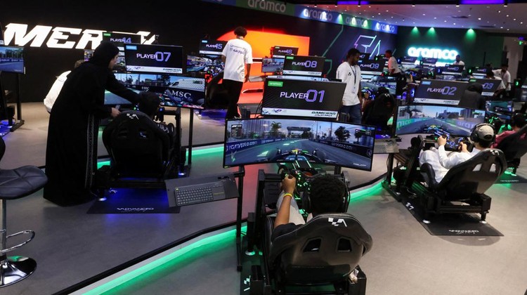 Gamers from different countries play during an esports and gaming festival Gamers8 at Boulevard Riyadh, Saudi Arabia, July 9, 2023. REUTERS/Ahmed Yosri REFILE - QUALITY REPEAT