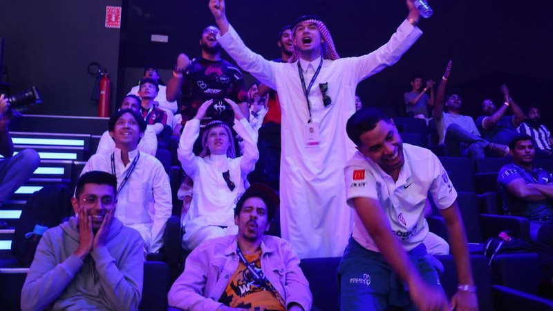Gamers from different countries play during an esports and gaming festival Gamers8 at Boulevard Riyadh, Saudi Arabia, July 9, 2023. REUTERS/Ahmed Yosri REFILE - QUALITY REPEAT