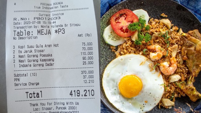 Harga makanan di kafe mahal