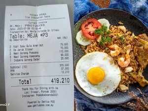 Makan Nasi Goreng dan Indomie di Kafe Habis Rp 400 Ribu, Pria Ini Kaget