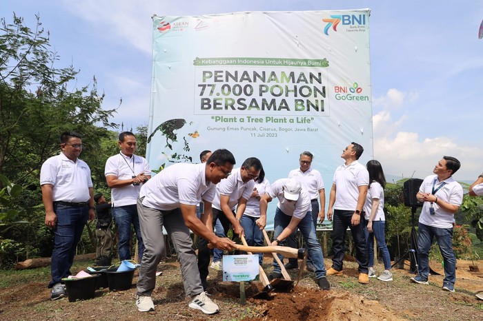HUT Ke-77, BNI Tanam 77 Ribu Pohon di Bogor
