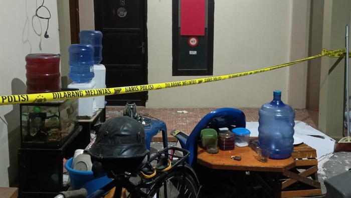 Lokasi ledakan di kamar kos Wajo, Sulsel.