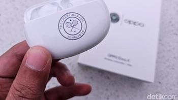 Setiap pembelian akan mendapatkan Oppo Enco X dengan grafir eksklusif logo The Championship, Wimbledon Foto: Adi Fida Rahman/detikINET