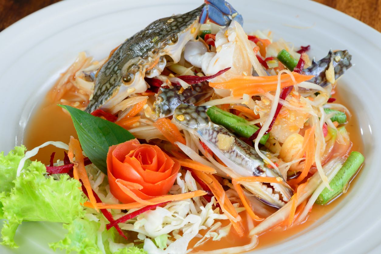 Crab somtam khas Thailand