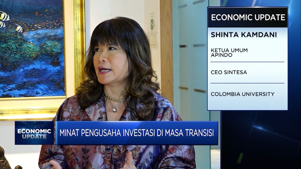 Ketua Umum APINDO, Shinta Kamdani dalam Economic Update yang berlangsung pada Rabu, (12/7/2023). (վ TV)