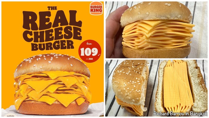Tanpa Patty Daging dan Sayuran! Burger Ini Isinya 20 Lembar Keju