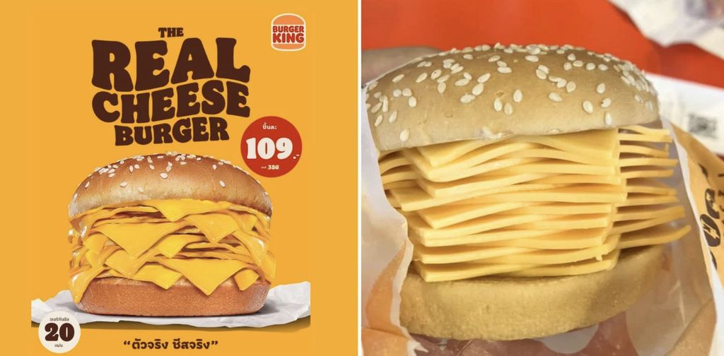 Tanpa Patty Daging dan Sayuran! Burger Ini Isinya 20 Lembar Keju