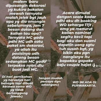 Wanita yang curhat pengalamannya kecewa dengan wedding organizer saat hari pernikahannya, kisahnya langsung viral di TikTok.