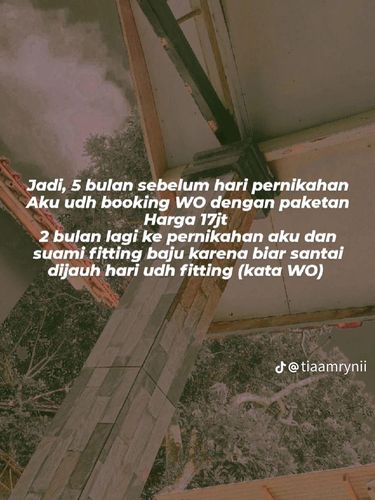 Wanita yang curhat pengalamannya kecewa dengan wedding organizer saat hari pernikahannya, kisahnya langsung viral di TikTok.