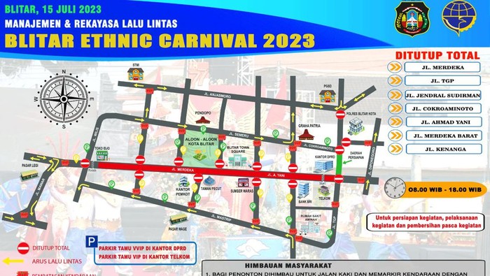 14 Titik Jalan di Kota Blitar akan Ditutup Saat BEN Carnival