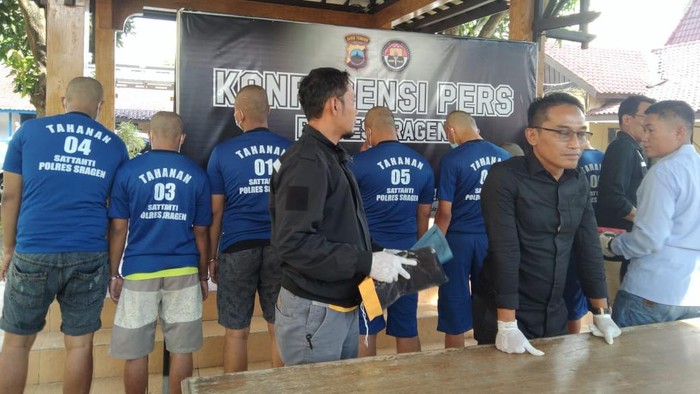 9 orang jadi tersangka bentrok perguruan silat di Mapolres Sragen, Kamis (13/7/2023).