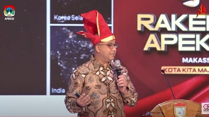 Anies Baswedan di acara Rakernas XVI Apeksi