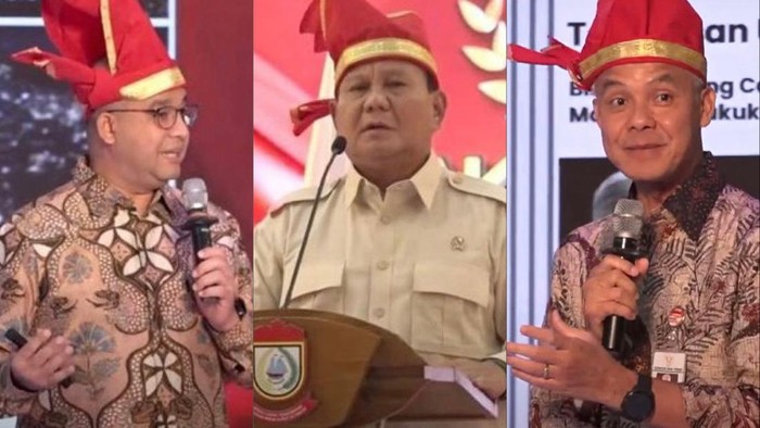Anies Baswedan, Prabowo Subianto, dan Ganjar Pranowo.