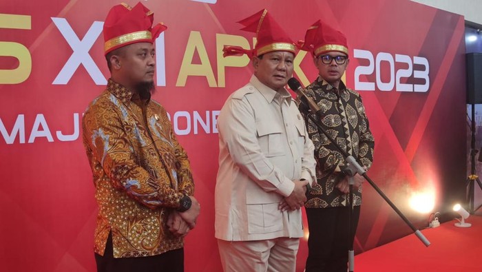 Bacapres yang juga Menteri Pertahanan Prabowo Subianto menghadiri acara Rakernas XVI Apeksi di Makassar, Sulsel.