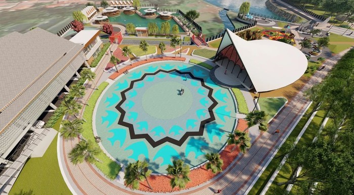 Desain taman alun-alun hutan kota Depok