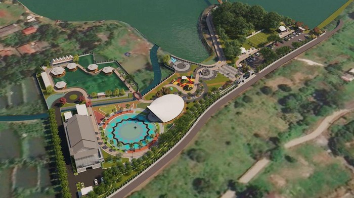 Desain taman alun-alun hutan kota Depok
