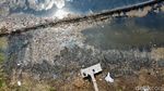 Foto Udara Pulau Sampah di Muara Angke