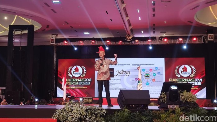 Bakal calon presiden (bacapres) PDI Perjuangan Ganjar Pranowo.