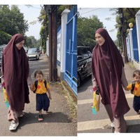 Usai menjalani ibadah haji, di akun Instagram Story Zaskia Mecca terlihat memakai khimar ketika mengantar anak sekolah. Postingan istri Hanung Bramantyo itu ketika curhat dirinya mengenakan hijab syari, sudah mendapatkan 77.650 Likes dan langsung mendapatkan dukungan dari warganet. Ada yang curhat pengalaman yang sama dan kagum dengan penampilan Zaskia Mecca. Iya mbak .... miris sekali dengan mindset orang Indonesia ... kalau panjang jilbab equivalent dengan keimanan. Bahkan kalau jilbab pendek dikatakan Ikhwit ... bukan akhwat ... Mudah-mudahan kita diberikan istiqomah dan selalu menjadi diri kita sendiri, ucap pengguna Instagram @irfi72. Tambah cantiiik yang pasti pakai pakaian seperti ini bia❤❤, puji akun @dian_wibawani20. Foto: Dok. Instagram @zaskiadyamecca.
