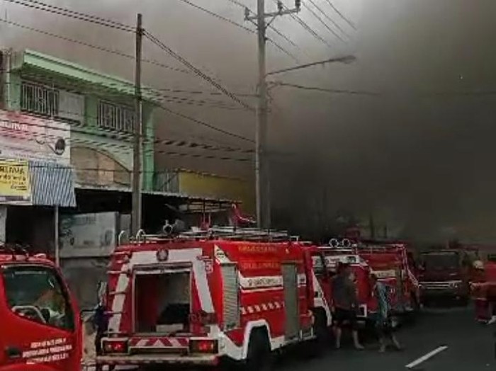 Kebakaran di Desa Telukan, Kecamatan Grogol, Kabupaten Sukoharjo, Kamis (13/7/2023).
