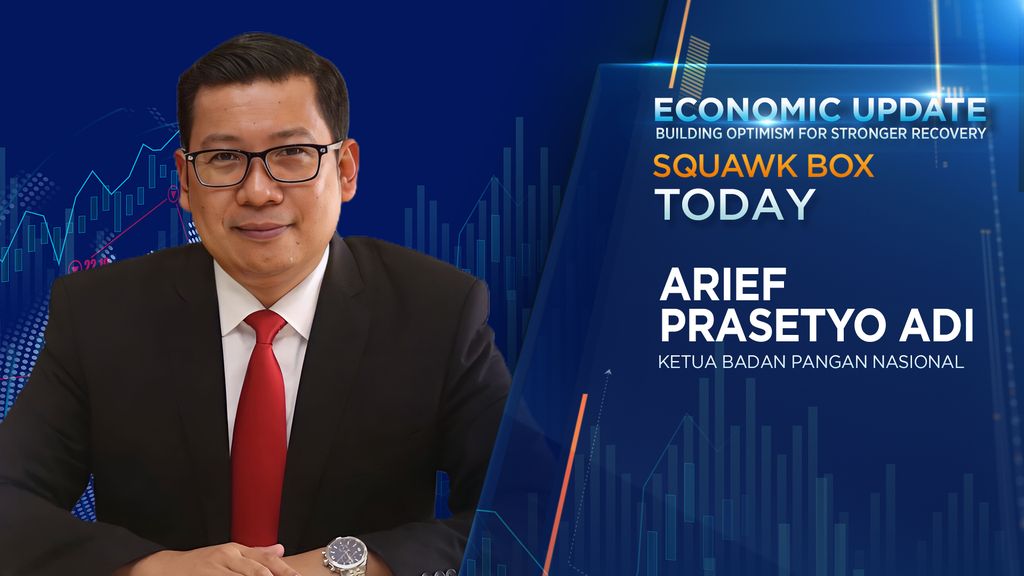 Kepala Badan Pangan Nasional Arief Prasetyo Adi dalam Economy Update pada program Squawk Box di CNBC Indonesia. (CNBC Indonesia TV)