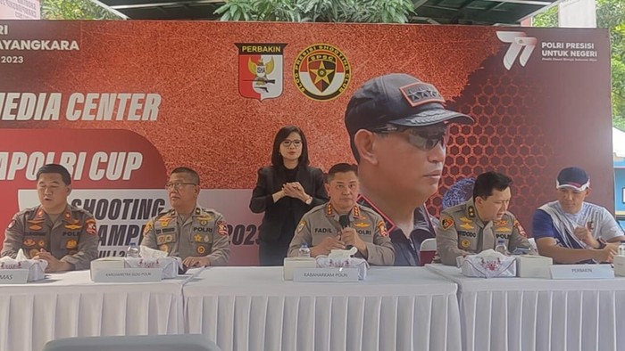 Konferensi pers lomba menembak yang digelar Polri (Rumondang-detikcom)