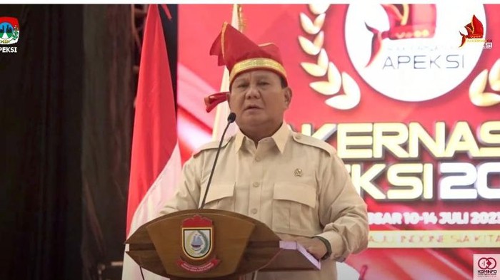Prabowo SubiantoPrabowo Subianto di acara Rakernas XVI Apeksi.