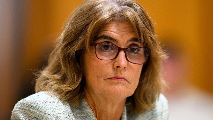 Deputy Governor of the Reserve Bank of Australia (RBA) Michele Bullock speaks during Senate Estimates at Parliament House in Canberra, Australia, February 15, 2023. AAP Image/Lukas Coch via REUTERS    ATTENTION EDITORS - THIS IMAGE WAS PROVIDED BY A THIRD PARTY. NO RESALES. NO ARCHIVE. AUSTRALIA OUT. NEW ZEALAND OUT. NO COMMERCIAL OR EDITORIAL SALES IN NEW ZEALAND. NO COMMERCIAL OR EDITORIAL SALES IN AUSTRALIA.
