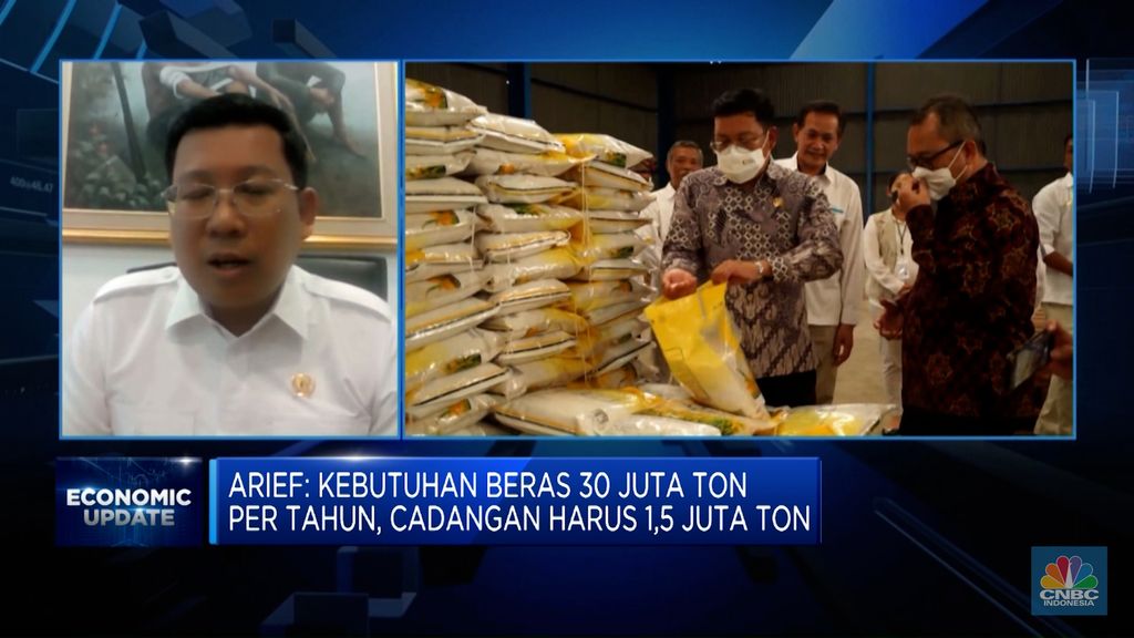 Kepala Badan Pangan Nasional Arief Prasetyo Adi dalam Economy Update pada program Squawk Box di CNBC Indonesia. (CNBC Indonesia TV)