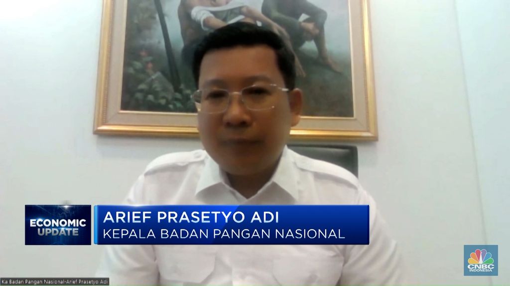 Kepala Badan Pangan Nasional Arief Prasetyo Adi dalam Economy Update pada program Squawk Box di CNBC Indonesia. (CNBC Indonesia TV)